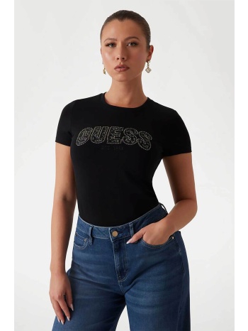 guess γυναικείο t-shirt με λογότυπο από στρας slim fit  σε προσφορά
