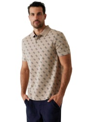 guess ανδρικό t-shirt με all-over logo print regular fit - m6gp04k3073 μπεζ