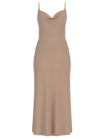 guess γυναικείο midi αμάνικο φόρεμα με λεπτή τιράντα slim σε προσφορά