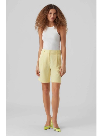 vero moda γυναικείο σορτς μονόχρωμο ψηλόμεσο με θηλιές για
