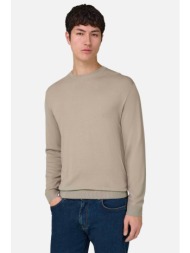 boggi milano ανδρικό πουλόβερ μονόχρωμο regular fit - bo26p050203 μπεζ