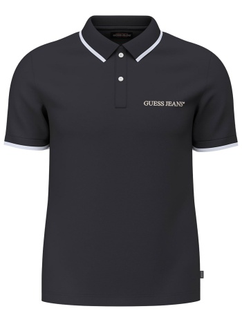 guess ανδρική μπλούζα πόλο με λογότυπο - m6rp24kcjv1 μαύρο σε προσφορά