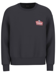 guess ανδρική μπλούζα φούτερ με logo print - m6rq21kcpr1 μαύρο