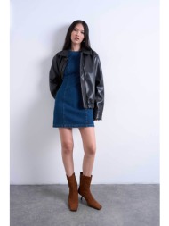 topshop γυναικείο mini denim φόρεμα `liv` - 31000690 denim blue