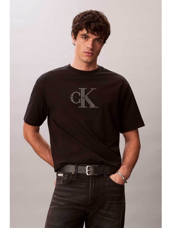 calvin klein jeans ανδρικό t-shirt μονόχρωμο με λογότυπο σε προσφορά