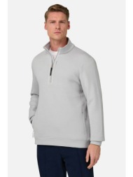 boggi milano ανδρική μπλούζα φούτερ με ψηλό λαιμό regular fit - bo26p070502 υπόλευκο