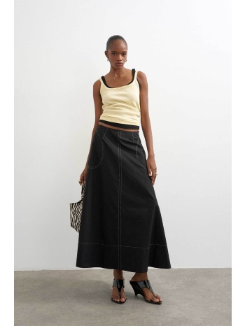 topshop γυναικεία maxi φούστα `millie` - 31001693 μαύρο σε προσφορά