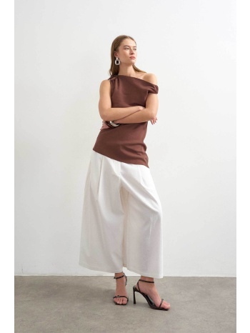 topshop γυναικείο παντελόνι culotte `malin` - 31001124 λευκό