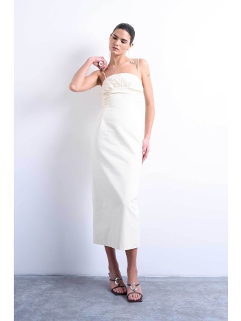 topshop γυναικείο midi φόρεμα `mila` - 31001025 λευκό