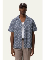 les deux ανδρικό κοντομάνικο πουκάμισο με all-over arabesque print regular fit `lukas` - 1001372 μπλ