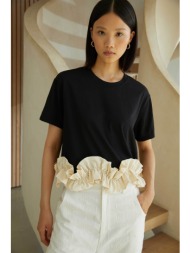 jovonna london γυναικεία μπλούζα με βολάν `bisquert` - bisquert/top/ss26 μαύρο