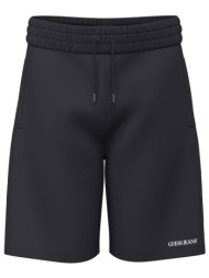 guess ανδρικό σορτς με logo print - m5gd49kcpr1 μαύρο