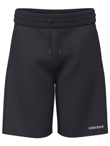 guess ανδρικό σορτς με logo print - m5gd49kcpr1 μαύρο