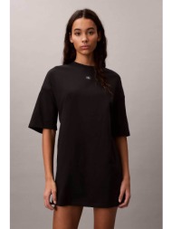 calvin klein jeans γυναικείο mini φόρεμα t-shirt με logo print στο στήθος oversized fit - lv047f228g