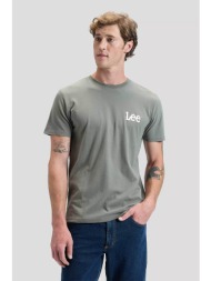 lee® ανδρικό t-shirt με logo print regular fit `woobly` - 112376462 λαδί