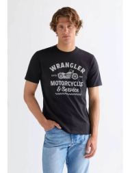 wrangler® ανδρικό t-shirt με print regular fit `americana` - 112377950 μαύρο