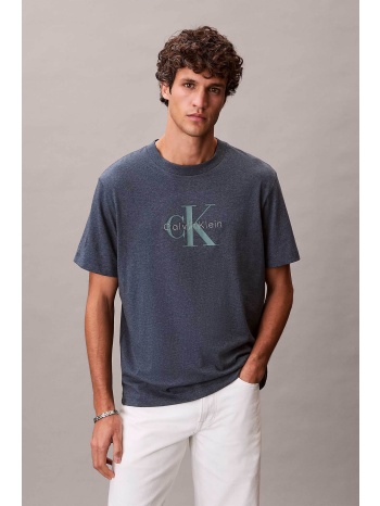calvin klein jeans ανδρικό t-shirt μονόχρωμο με λογότυπο 
