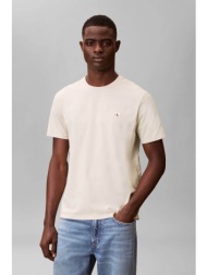 calvin klein jeans ανδρικό t-shirt μονόχρωμο με λογότυπο regular fit - lv04rc272g μπεζ