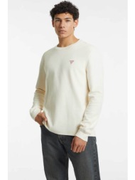 guess ανδρική μπλούζα με logo patch regular fit - m4bi77kcii1 εκρού