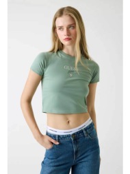 guess γυναικείο t-shirt με λογότυπο slim fit - w6ri15j1314 πράσινο