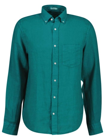 gant ανδρικό λινό πουκάμισο button down με τσέπη και