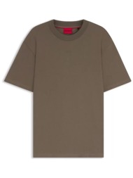 hugo boss ανδρικό t-shirt μονόχρωμο βαμβακερό με ανάγλυφο λογότυπο `dapolino` - 50488330 γκρι