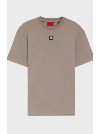 hugo boss ανδρικό βαμβακερό t-shirt μονόχρωμο με ανάγλυφο