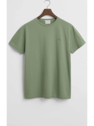 gant ανδρικό t-shirt πικέ με κεντημένο λογότυπο slim fit - 2013033 πράσινο ανοιχτό