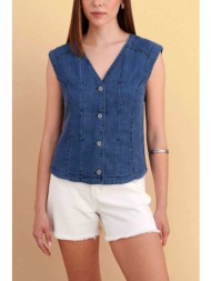 attrattivo γυναικείο denim γιλέκο - 9923102 denim blue
