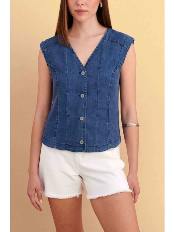 attrattivo γυναικείο denim γιλέκο - 9923102 denim blue