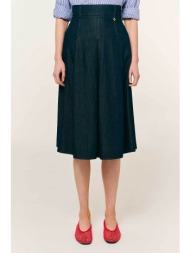 forel γυναικεία φούστα midi denim με πιέτες - 082.00.01.012 μπλε σκούρο