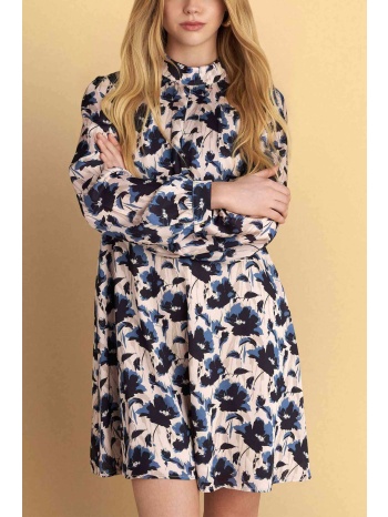 attrativo γυναικείo mini φόρεμα με floral print και σατέν σε προσφορά