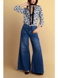 attrativo γυναικείο ψηλόμεσο τζιν παντελόνι wide leg - 9922930 μπλε σκούρο