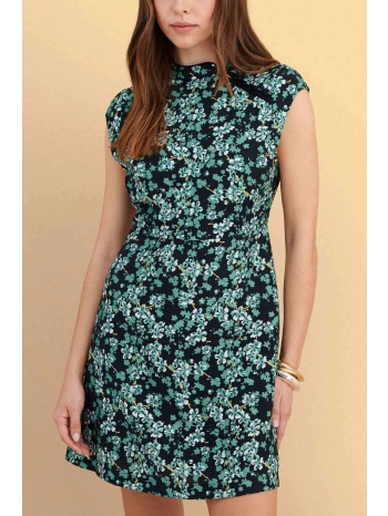 attrativo γυναικείo mini αμάνικο φόρεμα με floral print 