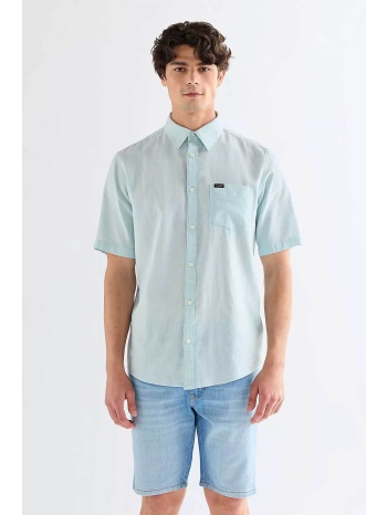 wrangler® ανδρικό κοντομάνικο πουκάμισο με τσέπη regular