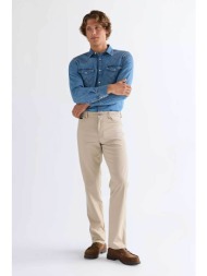 wrangler® ανδρικό παντελόνι πεντάτσεπο straight fit `texas` - 112377793 μπεζ