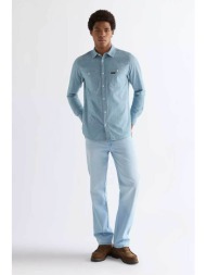 wrangler® ανδρικό τζιν παντελόνι πεντάτσεπο straight fit `texas` - 112377807 denim blue ανοιχτό