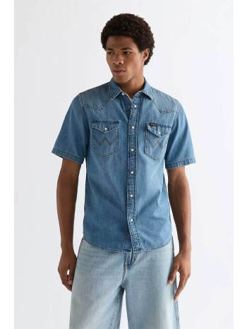 wrangler® ανδρικό denim πουκάμισο regular fit `western` 