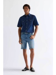 wrangler® ανδρική denim βερμούδα πεντάτσεπη regular fit `texas` - 112377790 denim blue