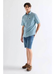 wrangler® ανδρική denim βερμούδα πεντάτσεπη regular fit `texas` - 112377789 denim blue