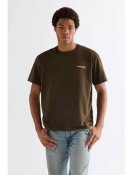 wrangler® ανδρικό t-shirt με lettering boxy fit `vintage` - 112378007 χακί