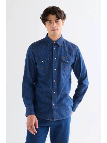 wrangler® ανδρικό denim πουκάμισο regular fit `western` 