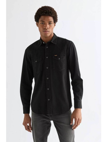 wrangler® ανδρικό denim πουκάμισο regular fit `western` 