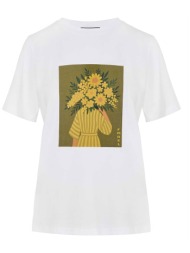 forel γυναικείo t-shirt με print - 082.10.01.080 λευκό