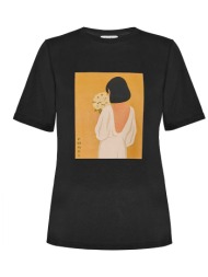 forel γυναικείo t-shirt με print - 082.10.01.081 μαύρο