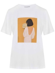forel γυναικείo t-shirt με print - 082.10.01.081 λευκό