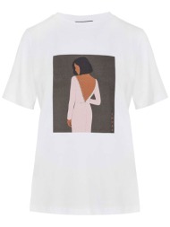 forel γυναικείo t-shirt με print - 082.10.01.083 λευκό