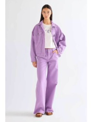 wrangler® γυναικείο τζιν παντελόνι πεντάτσεπο wide leg - 112378171 λιλά