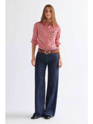wrangler® γυναικείο τζιν παντελόνι πεντάτσεπο wide leg - 112378172 denim blue σκούρο