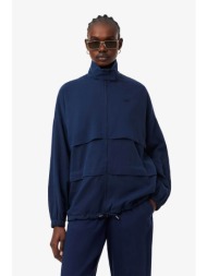 lacoste γυναικείο μπουφάν με ψηλό λαιμό και λογότυπο oversized fit - bf0254 μπλε σκούρο